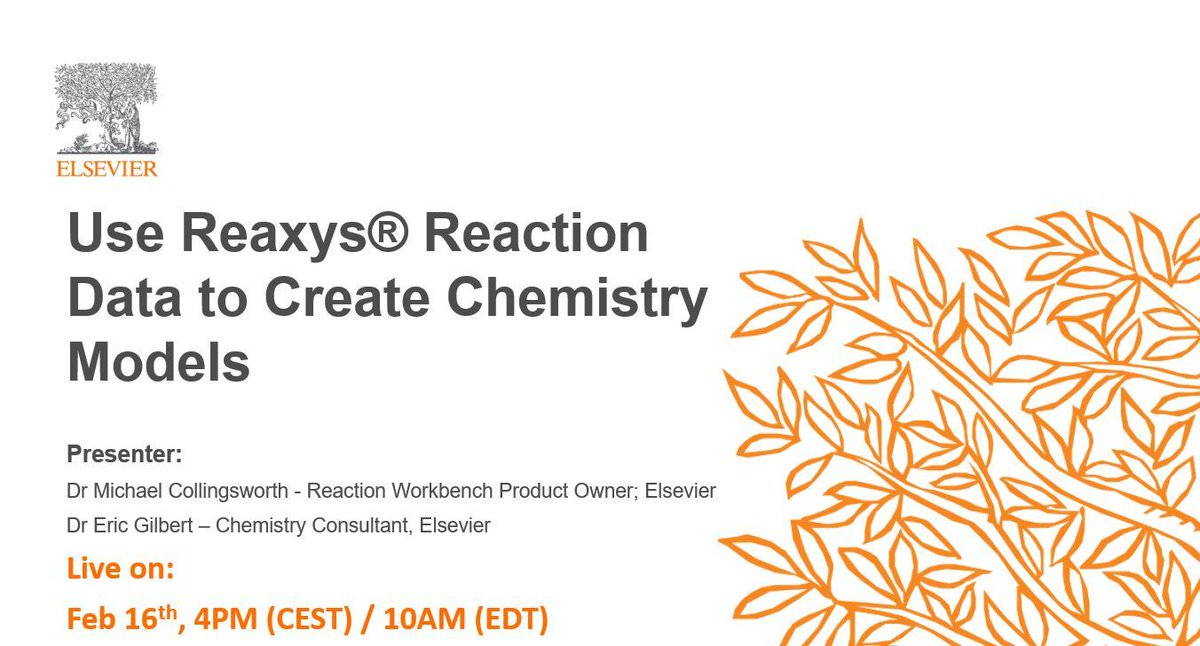 ElsLifeSciences's tweet photo. Get to know the Entellect Reaction Workbench and how it helps create models to predict reaction conditions. Register now for the Feb 16 webinar “Use Reaxys Reaction Data to Create Chemistry Models”: https://t.co/1q0mHLrPIO
#Entellect #ReactionWorkBench https://t.co/tQvShQA1Yz