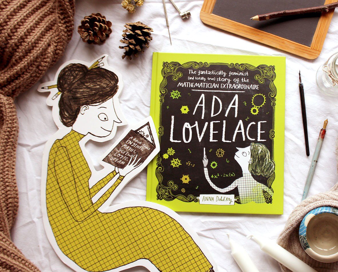 AnnaDohertyIllu's tweet image. It’s #internationalwomenandgirlsinscienceday so here’s me with my absolute hands down fave woman in science, ADA LOVELACE! 
Ada was the first ever computer programmer, before computers were even invented, she had a super fascinating life and is just a fab lady all round 🧡