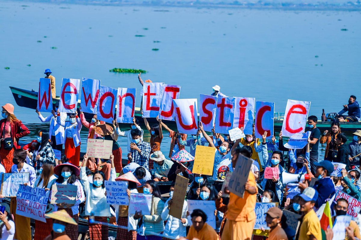 BG_ICEICE's tweet photo. Protest against dictatorship going all over MYANMAR . We strongly REJECT MILITARY COUP.  #WhatsHappeninglnMyanmar #Feb11Coup https://t.co/DrFxn6qm1T