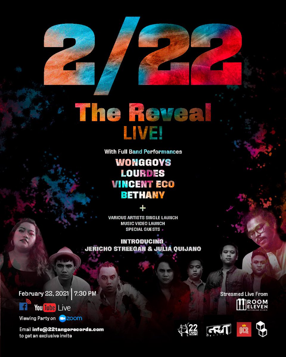 22TangoMusic's tweet photo. See you all for 2/22 this coming Feb. 22 at 7:30 PM! 🎶
Stream the show on Facebook Live and 22TangoTV on YouTube.
Get ready for a night of performances, special guests & one big reveal!
Email info@22tangorecords.com to get an exclusive invite to the Zoom viewing party. https://t.co/L3lNHZ22jL