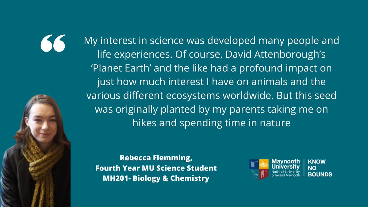 MaynoothCAO's tweet photo. 🗣️Rebecca of #MH201 speaks of hikes and spending time in nature which ultimately led her to become a #MUWomenInScience 

Explore our Science Degrees here in @MaynoothUni  and you too can become a #MUWomenInScience by searching 👉https://t.co/ypKDcqCzqe
#WomenInScience https://t.co/iZ0c30AUA3