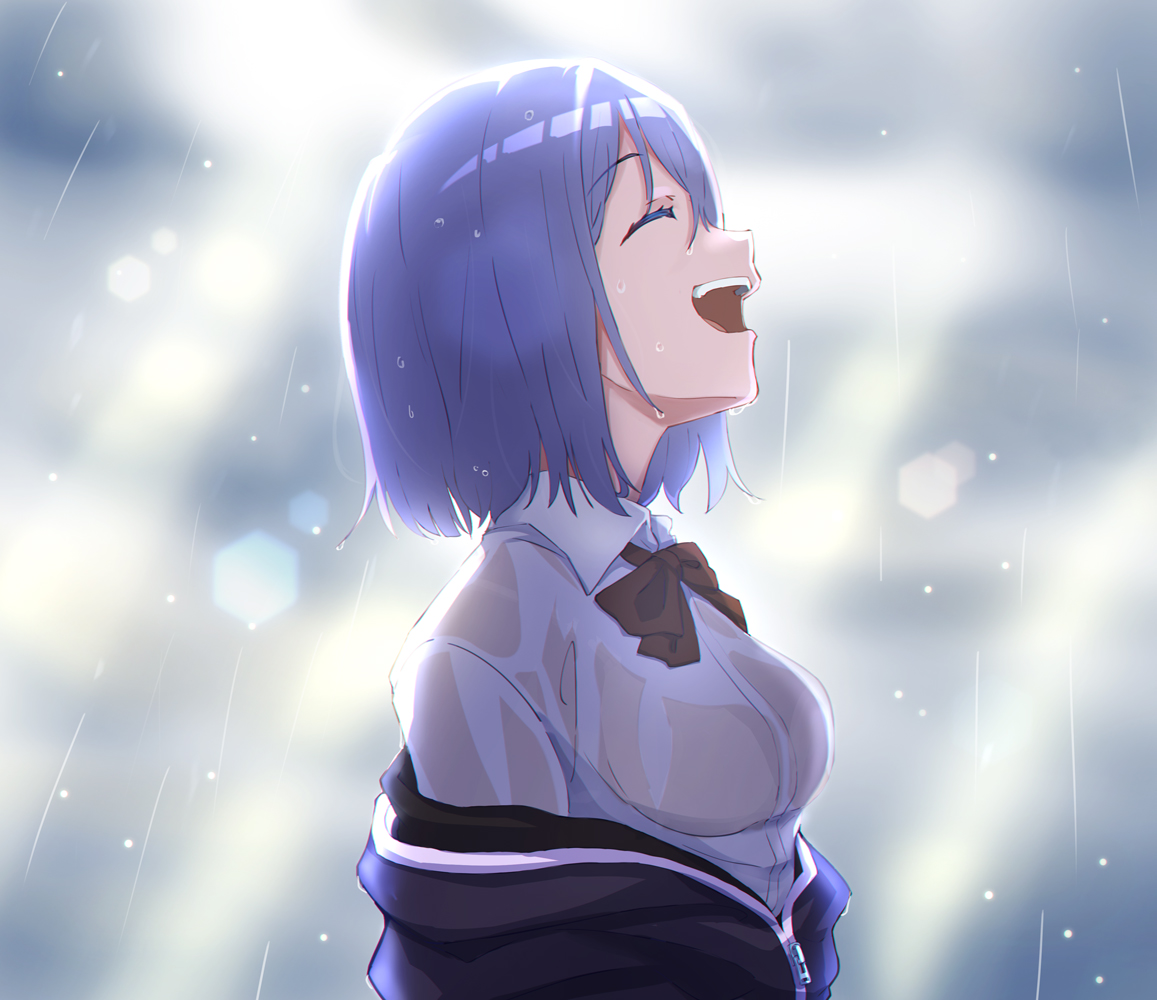 Matsuhisa Pa Twitter 31日目 新条アカネ Ssss Gridman第3話より雨の中喜んでいるアカネ 演出が好きです イラスト 新条アカネ Ssssgridman