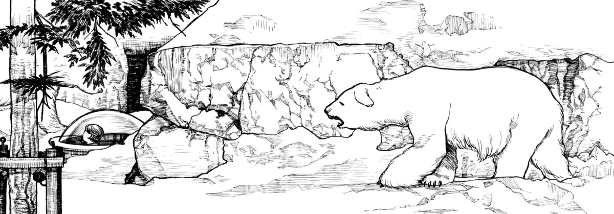 今回のお話、数年前からずっと尊敬している暗森透先生が背景を手伝ってくれて、動物園のディテールをめちゃくちゃ引き上げてくださいました。素晴らしい背景を描いてくださって本当にありがとうございました…!!このシロクマかわいすぎるでしょう…? https://t.co/PQFYqSNZjX 