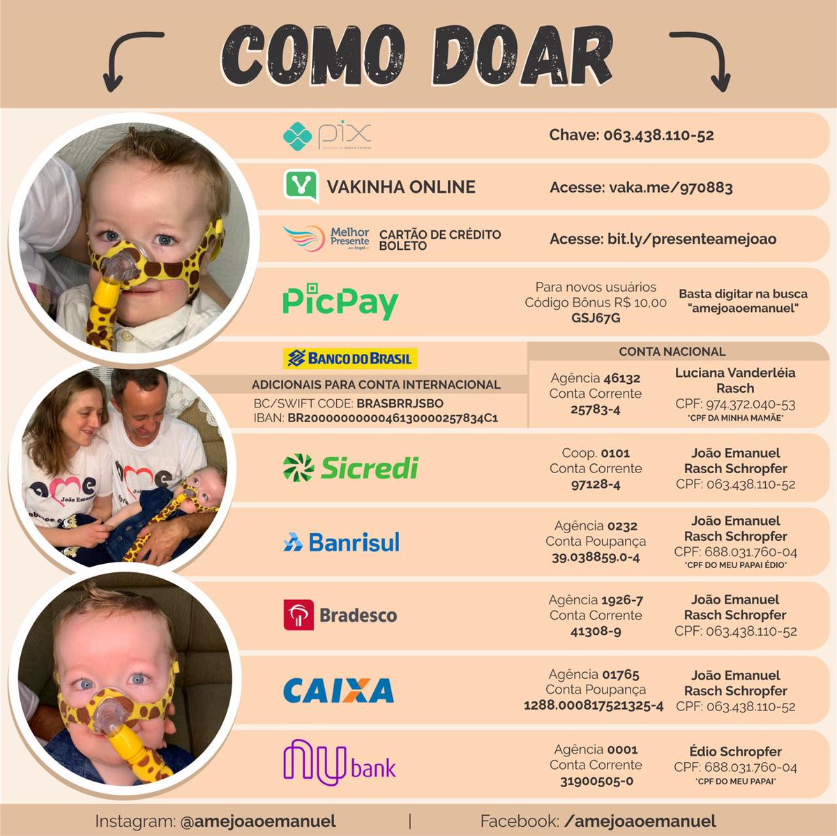 amejoaoemanuel's tweet photo. 🚦PARE🚦
Amanhã encerra o meu Pedágio Virtual de Fevereiro. Temos pouco tempo, mas você ainda pode participar!
TENHO AME! TENHO PRESSA! 🙏🧡
⠀
#ametipo1 #gratidao #doe #zolgesma #atrofiamuscularespinhal #ame #zolgensmaparatodos #spinraza #nusinersena #pedagiovirtual https://t.co/XTdaj5j9sw