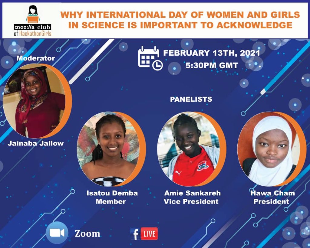 It’s International Day of Women and Girls in Science and we will be having a panel discussion on: WHY INTERNATIONAL DAY OF WOMEN AND GIRLS IN SCIENCE IS IMPORTANT TO ACKNOWLEDGE. 

We have this under 18s who are doing incredible in technology and don’t miss out. 
#GirlsInTech
