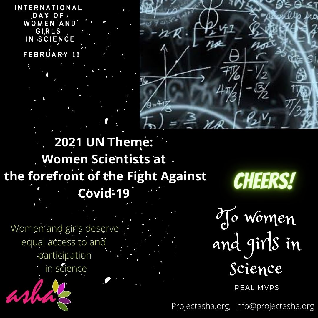 Project_ASHA's tweet photo. We celebrate all our women and girls at the forefront of the fight against the Covid-19 pandemic, you are the real MVPs. As well as all women and girls in Science, Technology, Engineering and Mathematics.
#DayOfWomenInScience
#womenastrailblazers
#projectasha
#iamasha https://t.co/uWi4MRTJIk