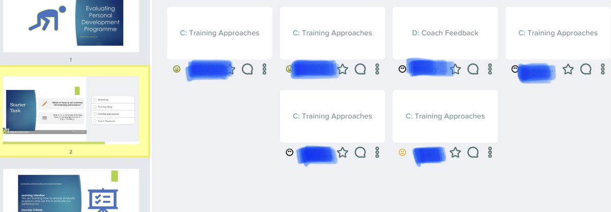 milne_pe's tweet photo. Thank you @MissGray_PE  for recommending I try Pear Deck as an interactive presentation tool to actively engage pupils in online live lessons 🍐😃 Pupils are able to write, draw or select from multi-choice in response to tasks/questions throughout the lesson.@LHSgetsdigital https://t.co/yrMy5agIjT