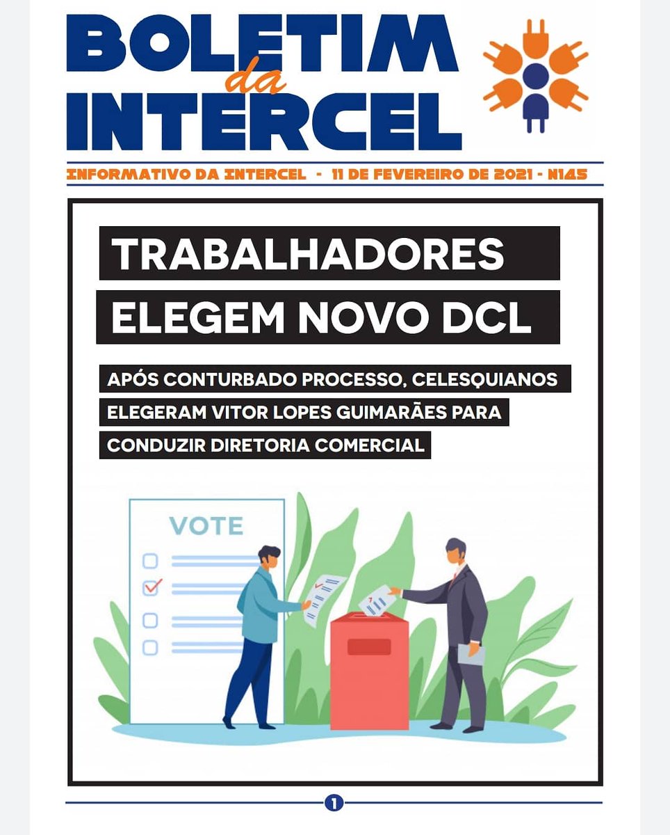 Intercelsc's tweet image. Bom dia! O Boletim da Intercel já está na caixa de e-mail corporativo das celesquianas e dos celesquianos. Nele você confere a avaliação da Intercel sobre o processo de eleição para a DCL. Confira!
#boletimdaintercel #intercel #celesc #celescpública #celescpublicabompratodomundo