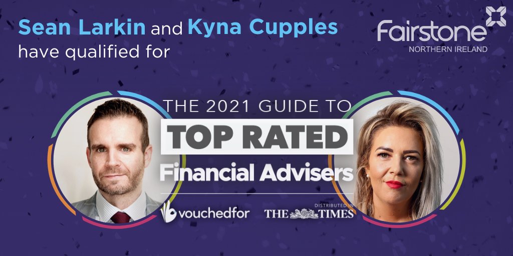 After receiving outstanding client reviews, Sean Larkin and Kyna Cupples have qualified for <a href="/VouchedFor/">VouchedFor</a>'s '2021 Guide to the UK's Top Rated Financial Advisers'. Congratulations from the #FairstoneFamily.💗

Learn more: fairstoneni.co.uk/about-us/meet-…

#BelfastHour #NI #Financialadvice