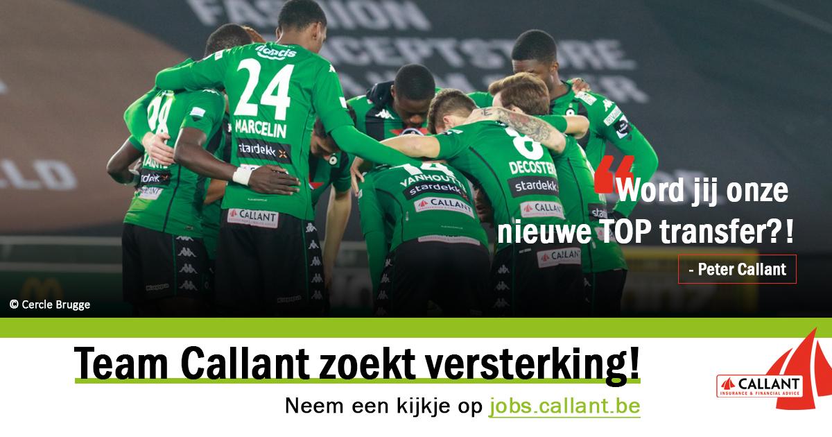 Cercle Brugge (@cercleofficial) on Twitter photo De transferperiode is dan wel voorbij, <a href="/CallantVerzeker/">Callant Insurance & Financial Advice</a> blijft altijd op zoek naar nieuw talent!
➡️ Solliciteer nu voor 1 van de openstaande vacatures en versterk een winning team via jobs.callant.be !
🟢⚫️ #sportiefstemakelaar #WEBEATASONE #levecercle De transferperiode is dan wel voorbij, <a href="/CallantVerzeker/">Callant Insurance & Financial Advice</a> blijft altijd op zoek naar nieuw talent!
➡️ Solliciteer nu voor 1 van de openstaande vacatures en versterk een winning team via jobs.callant.be !
🟢⚫️ #sportiefstemakelaar #WEBEATASONE #levecercle