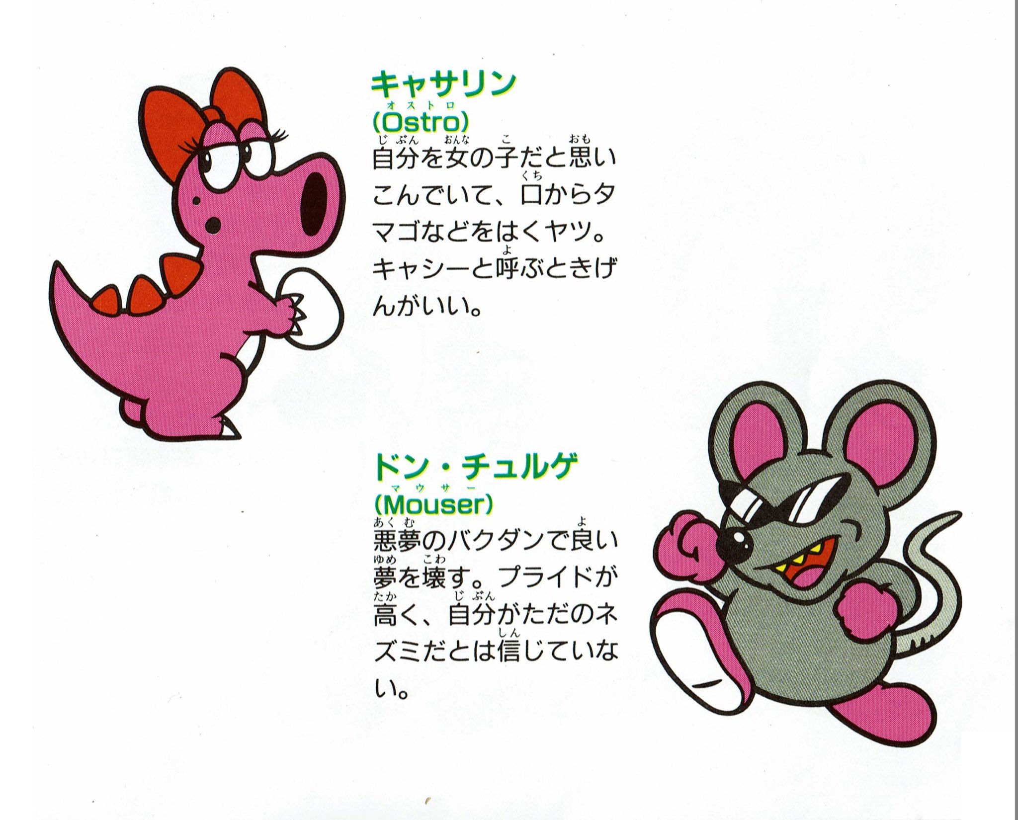 Videogameart Tidbits You Probably Know About The Birdo Ostro Mix Up In The Super Mario Bros 2 Manual But Did You Also Know The Same Error Transferred Over To The