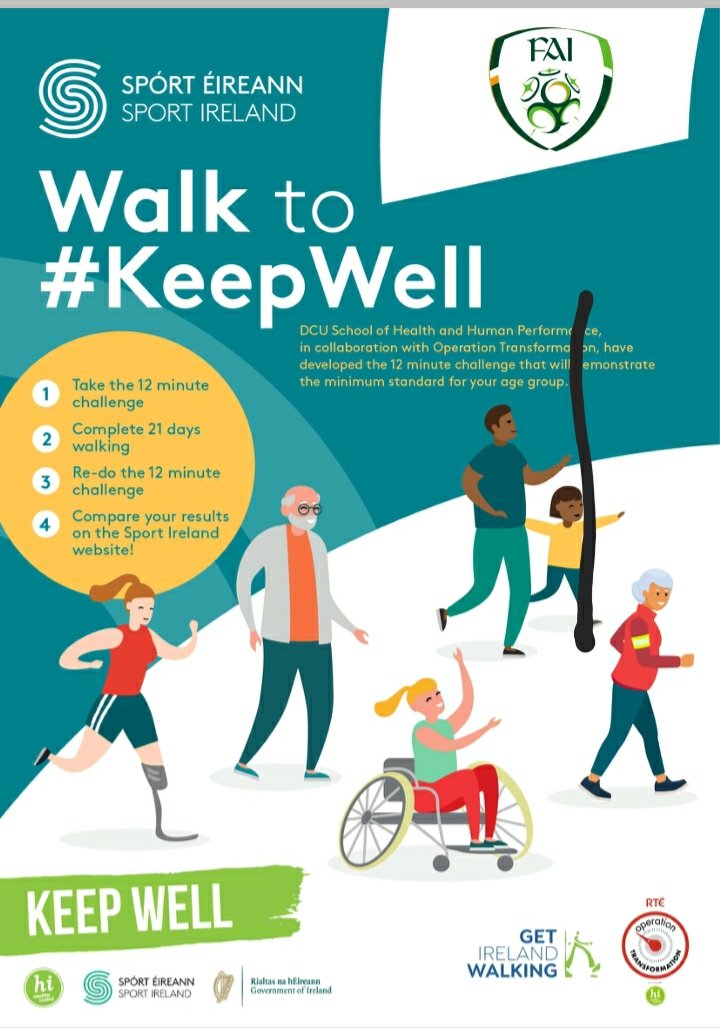 QPS_FC's tweet photo. As part of our Community Walking Initiative, in collaboration with @sportireland  we encourage you to see can you meet the standard set by @OpTranRTE for the 12 minute challenge? Read more: https://t.co/Zi8zZuVg9H 
#KeepWell #StepItUp #OhWhenTheSwiftsGoMarching https://t.co/7NKxrRClbl