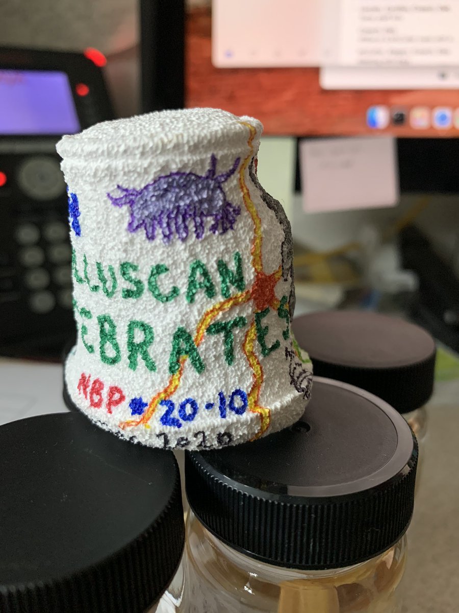 What could possibly be more thrilling than getting a personalized (@naturalsciences NMI Unit) shrunken styrofoam cup from the #IcyInverts cruise? Why, watching @mccullermi, @kmkocot, & @Redaculous talk about their Icy Invert experience, of course! Tonight 7 pm eastern. 1/2