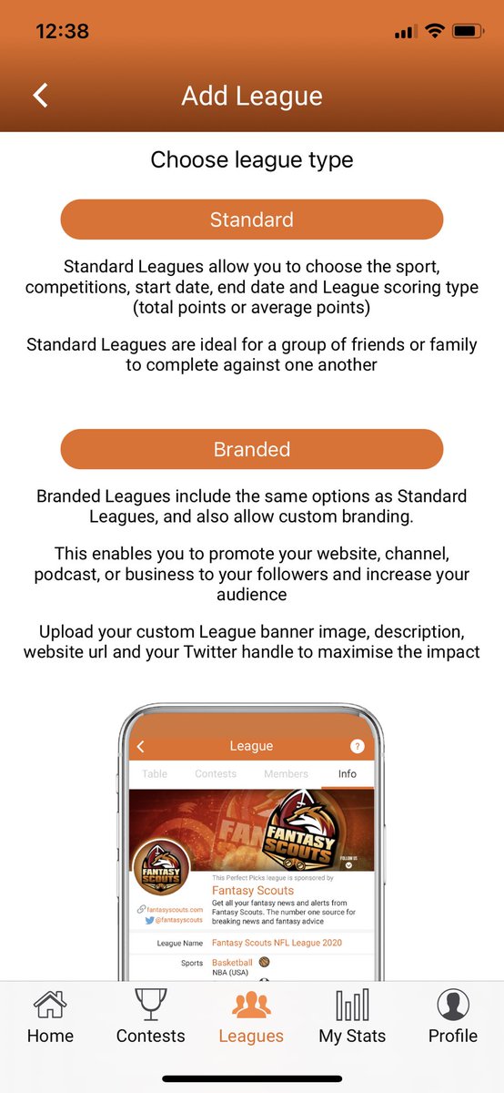 PerfectPicksApp's tweet image. PERFECT PICKS TIP #29

Anyone can create a private league to compete against friends in any sport. It’s 100% free. 

If you own a website, YouTube channel, podcast or brand, you can also include your images and links (free advertising 👍)