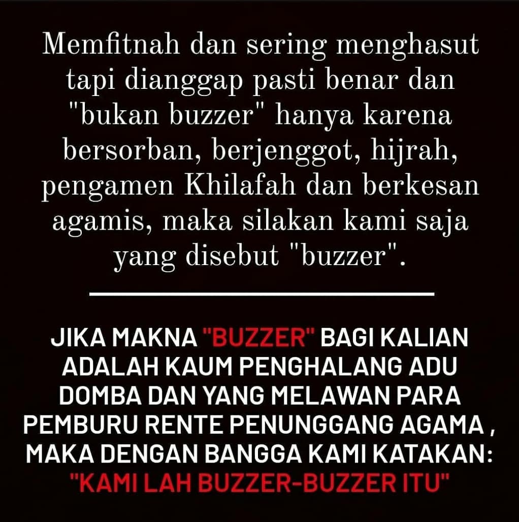 narkosun's tweet photo. Kalau itu semua alasannya disebut BUZZER, ya kamilah BUZZER-BUZZER itu.

Trus lapo koen? 😎 https://t.co/xt4dghuzvU