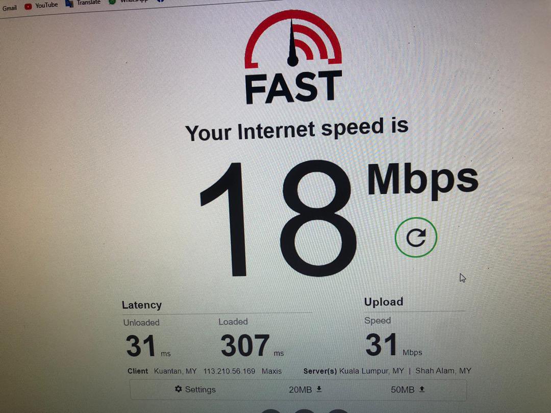 Satu lg kelemahan 4g ni adalah bila area korang CONGESTED.Tak kira plan korang laju, tapi bila ada halangan (ramai orang guna, banggunan tinggi yang menghalang signal) korang tetap x dpt speed tggi.Mcm mana nak tahu congested? Bila upload speed lg tinggi dari download speed.