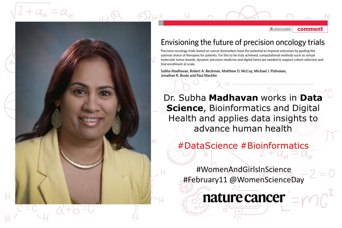 Nature Cancer (@naturecancer) on Twitter photo 🌟"Envisioning the future of precision oncology trials" by <a href="/subhamadhavan/">Subha Madhavan</a> &Co <a href="/NatureCancer/">Nature Cancer</a>
Find it at:
go.nature.com/3cLhNb5
#11F #WomenInScience #WomenAndGirlsInScience <a href="/UN_Women/">UN Women</a> 🌟"Envisioning the future of precision oncology trials" by <a href="/subhamadhavan/">Subha Madhavan</a> &Co <a href="/NatureCancer/">Nature Cancer</a>
Find it at:
go.nature.com/3cLhNb5
#11F #WomenInScience #WomenAndGirlsInScience <a href="/UN_Women/">UN Women</a>