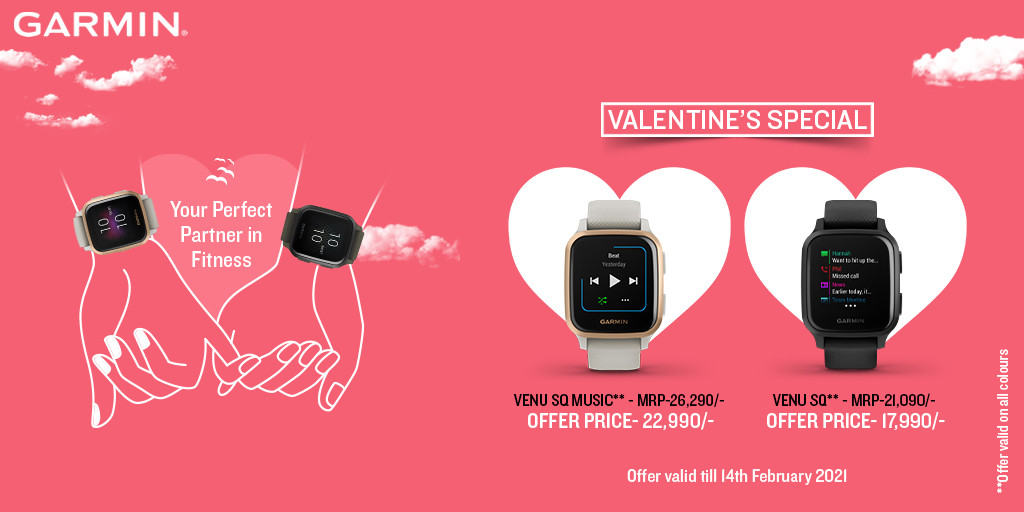 Express love to your dear ones with a gift of fitness and good health with Venu Sq. Now available at an offer price on Amazon India  amzn.to/2Z3NsN8

Hurry up! Buy Now!

#LiveMoreForLess #ValentinesOffer #ValentinesDay #GarminIndia