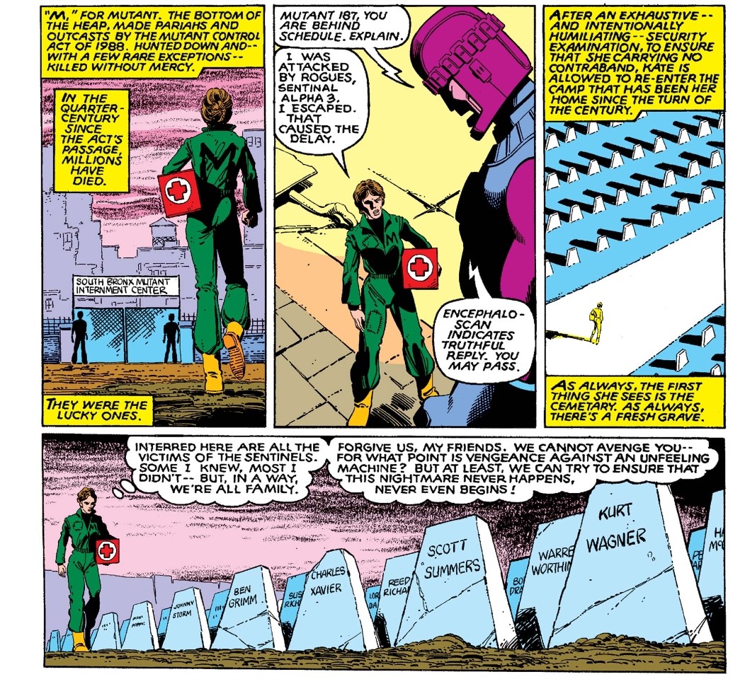 Claremont is able to draw on that anxiety to craft key pieces of X-Men continuity, such as the future enslavement and genocide of the mutant race at the hands of human-deployed technology in Days of Future Past. 6/9