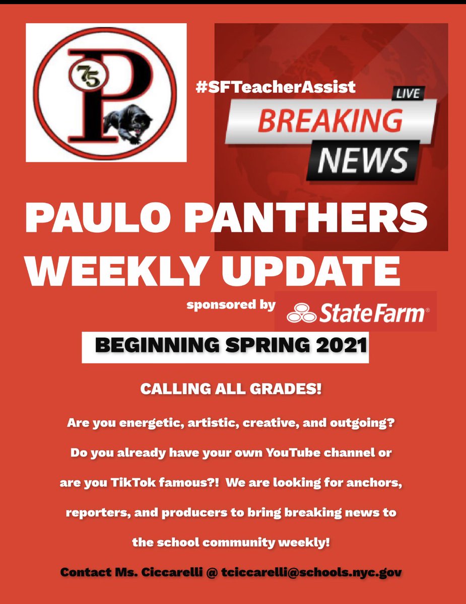 Thanks to a very generous grant from State Farm, we are able to bring this exciting new program to our students.  Thanks also to Ms. Ciccarelli and @SF_JenYoung for making this happen. #SFTeacherAssist #AmazingThingsAreHappeningHere