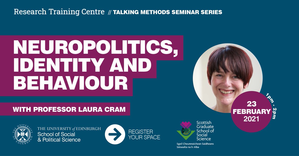 Next in our Talking Methods seminar series is Neuropolitics, Identity and Behaviour with Prof Laura Cram. Join us on the 23 Feb to find out about the neuropolitical approach and its emerging contribution to the study of political identities and behaviour 👉…entity-and-behaviour.eventbrite.co.uk