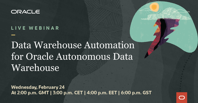manuelcprosa's tweet photo. Join a free webinar to learn how you can automate the #DataModel creation and #DataLoading process into your Autonomous Data Warehouse system using the cloud-based tool from #Vaultspeed. Sign up to secure your virtual seat. https://t.co/SwMeB1pgZc https://t.co/eBAz6Dgtux