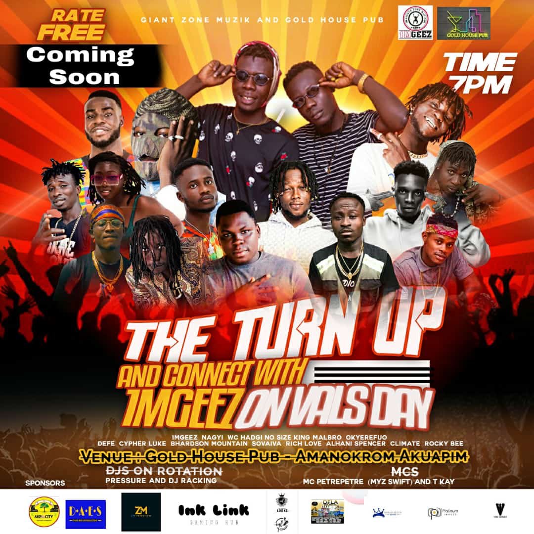 1mgeezofficial's tweet photo. We Are So Sorry To Announce That The Turn Up And Connect With 1MGEEZ On Vals Day Has Been Postpone For Further Notice Due To The Ban Of Pubs..#GiantsZoneMuzik #1mgeez #Share 🙏🏿#WeRunDem @JefferyAkoto @BrainyyMatic @HypeGhanaDotCom @1mgeezofficial https://t.co/axdFGX5yKs