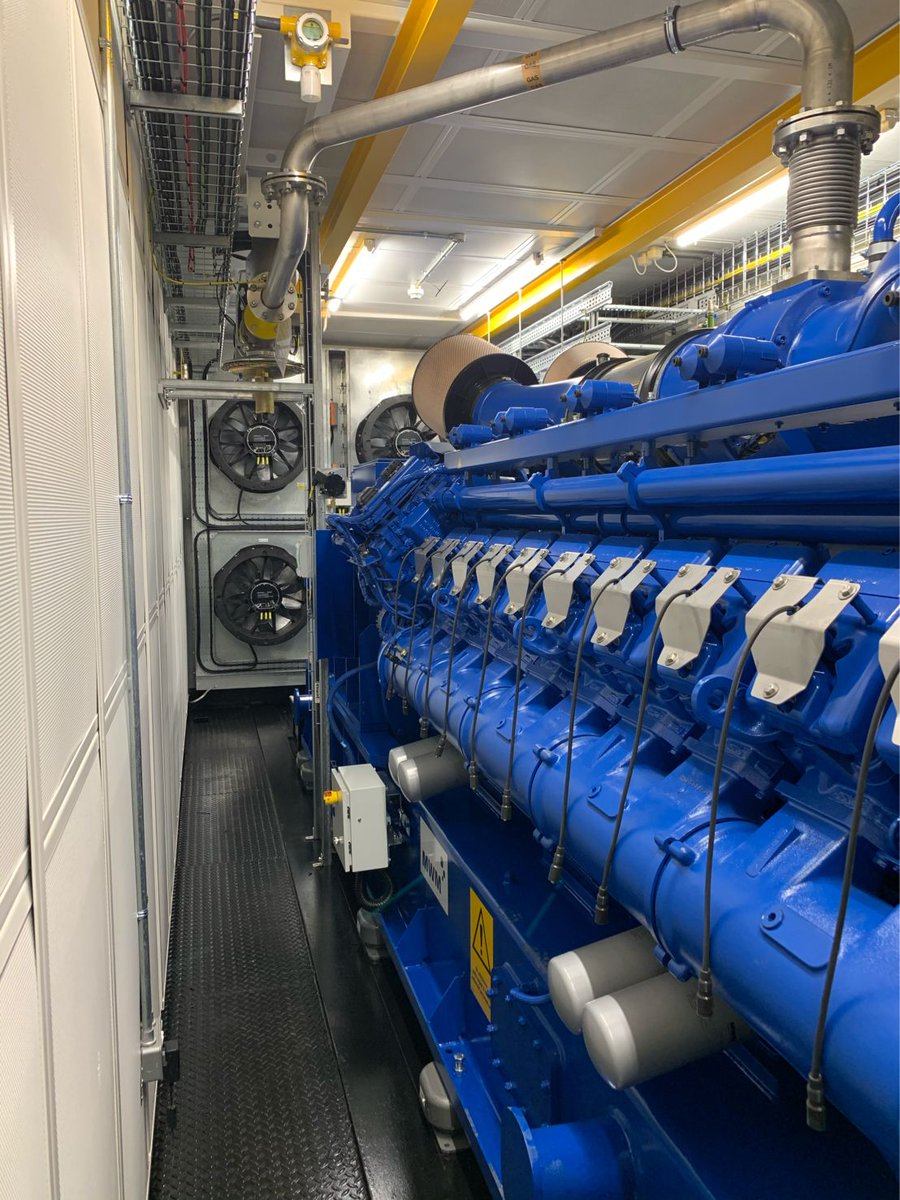 EdinaUK's tweet photo. Another flexible generation peaking plant nearing dispatch at our UK engineering facility. 

This 6MWe plant will provide fast-responding dispatchable power to balance network stability &amp; support the growth in renewable tech onto the grid.

#FlexibleGeneration #PeakingPlant https://t.co/CsHniWzyvR