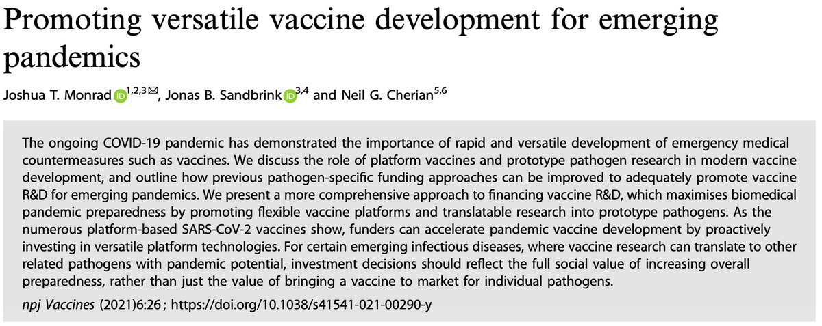 The paper tackles the question: How can we maximise biomedical pandemic preparedness through investments in vaccine R&D?In particular, we discuss two complementary approaches:1) Developing versatile vaccine platforms2) Researching vaccines for prototype pathogens