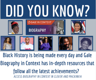 Did you know? Black History is happening in real-time. @GaleSchools Biography in Context keeps students connected so Black History can be celebrated all year long! @ccsd_cultural @CCSDHistory @CcsdEla @ccsdaltprograms