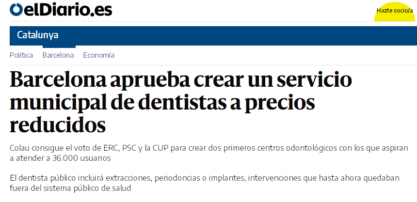 bcnencomu's tweet photo. Imagina el titular: 

✨Catalunya impulsa un dentista públic a preus reduïts✨

Per fer-ho possible, vota a qui ja ho fa a Barcelona! #ÉsPossible #ElCanviQueCatalunyaMereix

🔗 https://t.co/tlcDaFPjA8 https://t.co/OcmXC4HnXM