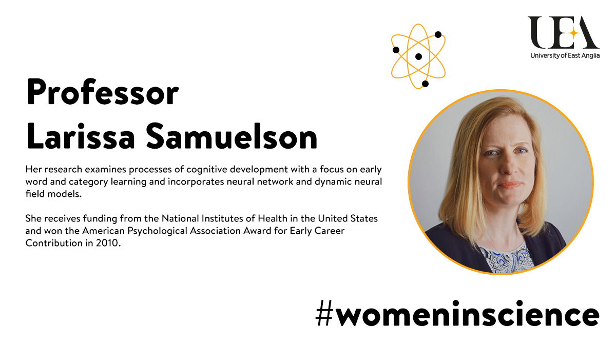 Professor  @lksamueltweet joined UEA in 2015. She is the PI for the UEA Developmental Dynamics Lab ( @DDPSYUEA) – you can find out more here  https://bit.ly/3qbI32s   #WomenInScience
