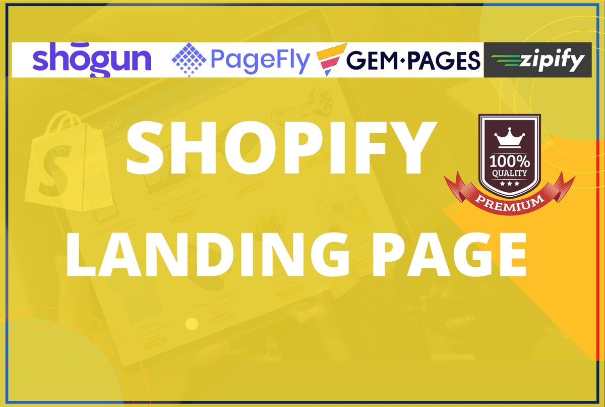 I will design responsive shopify landing page by shogun pagefly zipify gempages

Hire Me:fiverr.com/share/2Aa9bX

#shogun #shopifyLandingPage #pagefly #gempages #zipify #ecommerceshop #shopify #shopifyDropshipping #素のまんま #VS魂 #USA  #usaBusiness