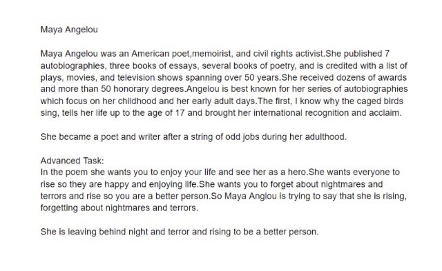 A lovely piece of work on the poetry of Maya Angelou by Alfie as part of this week’s  #springwestscholars programme