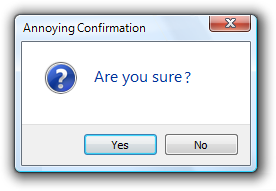 7. As opposed to the dumbest common question in all of design. "Are you sure?" It often looks like hundreds of other harmless dialogs. And w/ no context - how much different is this from my last save? Or is it just empty?For all our "AI" our safety UI is dumb as rocks.