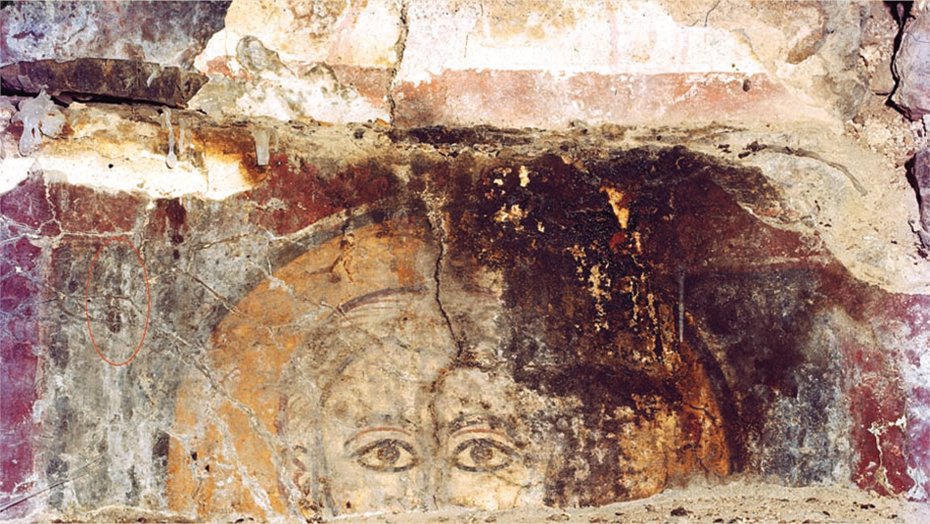 The church dedicated to Mart Shmuni (Saint Salome), An inscription in the Mart Shmuni church possibly read as "Saint James"ܝܥܩܘ[ܒ؟] | James