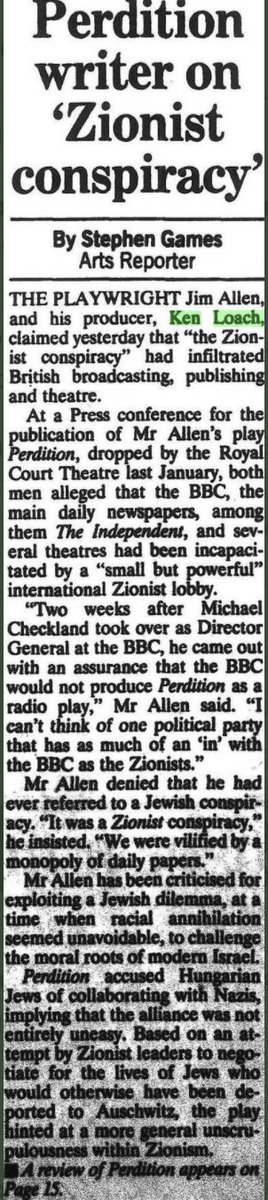 And after the lying, antisemitic polemic wasn't staged, guess who they blamed for it?Ah yes, a "Powerful" "international Zionist Lobby" who have infiltrated British broadcasting, politics, the arts & more besides. Stand with Loach? Stand with a conspiracist.H/T  @TimesCorbyn