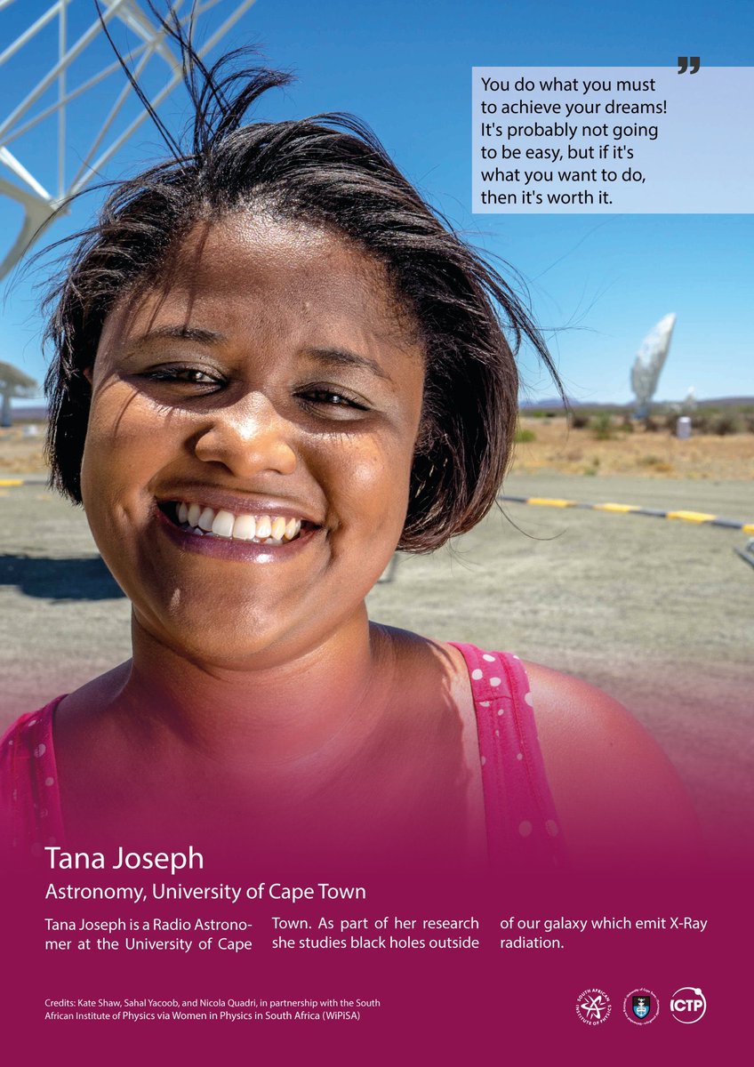 As an #astronomer the photo shoot for this poster was the closest I’d ever gotten to field work 😂 The dishes in the background are part of the #MeerKAT radio telescope in the Karoo area of the Northern Cape. #WomenInScienceDay