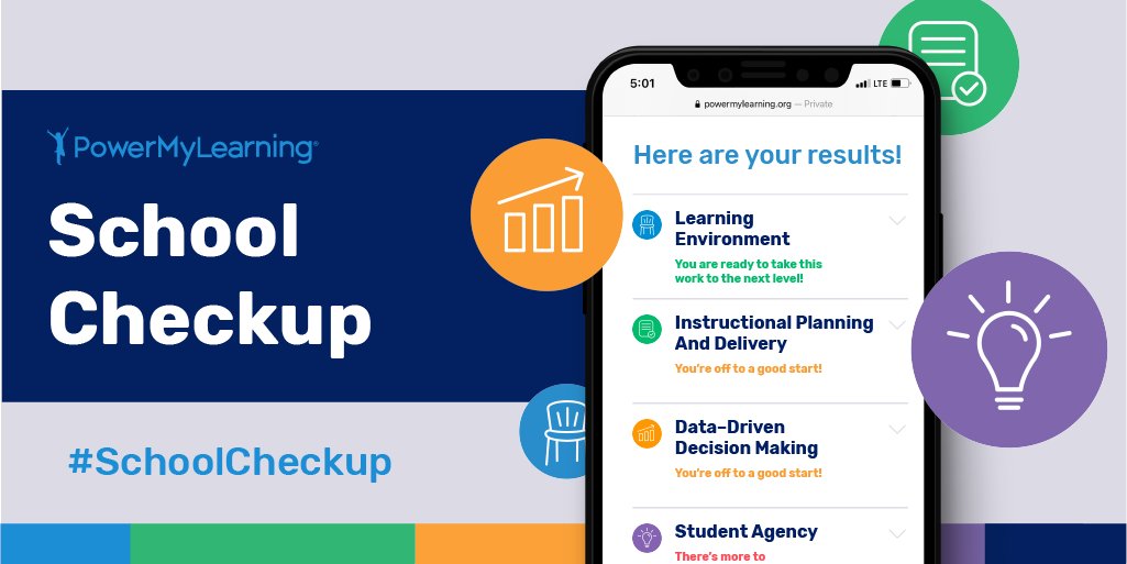 Check out our new School Checkup! The free 4-minute quiz helps #edleaders assess &amp; strengthen student-teacher-family #relationships. #SchoolCheckup PowerMyLearning.org/Checkup