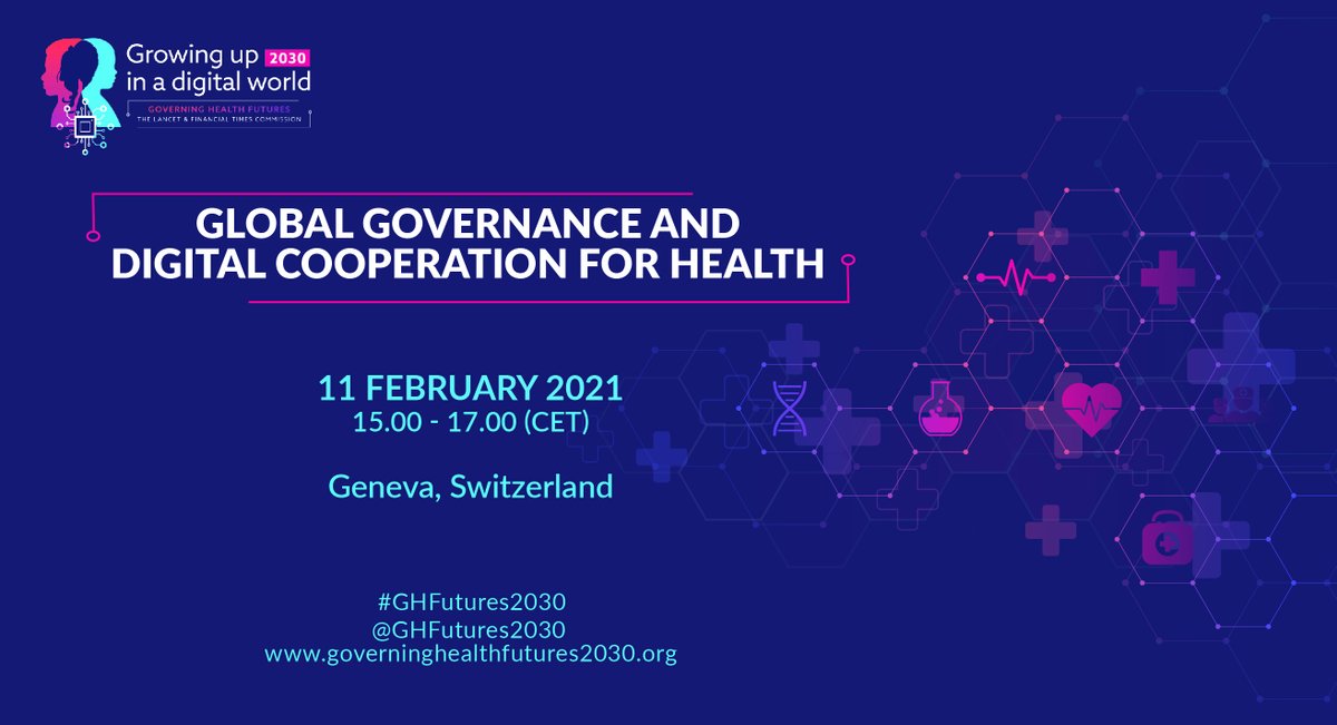 ⏰Happening now! #GHFutures2030 is hosting its third session with international actors in #DigitalHealth.

Today, we're discussing global #governance and #digitalcooperation for #health with panelists @globaljason @sunitagrote @sskyegilbert 
@Ruediger_Krech @johnfairhurst.