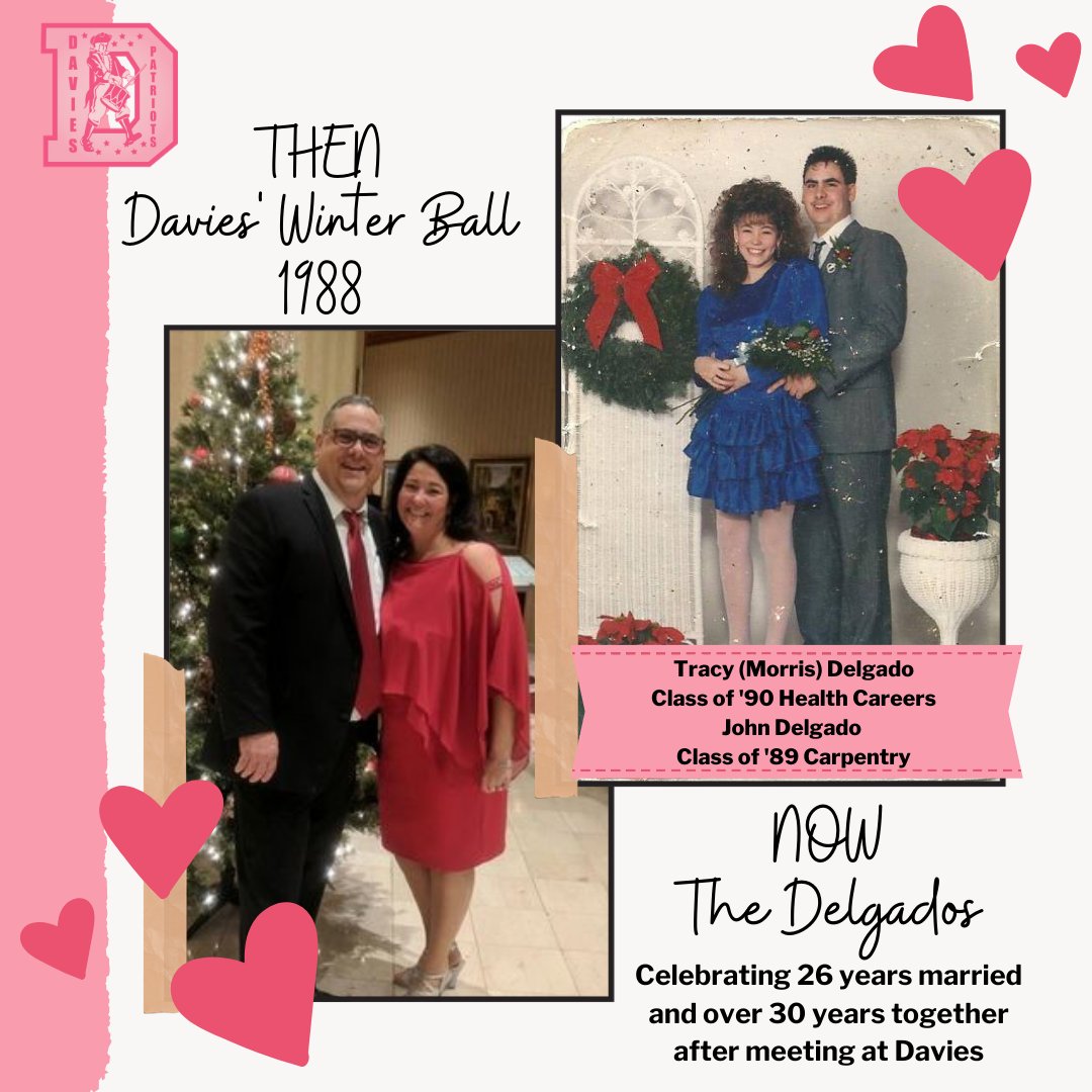 👉This week's #ThrowbackThursday Yearbook is postponed until next week due to Parent-Teacher Virtual Conferences. 

💟Join us in preparation for Valentine's Day by celebrating love with Davies alumni John &amp; Tracy Delgado who are celebrating over 30 years together.  #Davies50