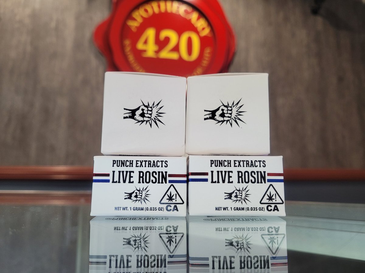 LIVE ROSIN by @PunchEdibles I repeat the #LiveRosin by Punch Extracts is here with some excellent terps!! The all new T1 #GarlicCream🧄 T2 #THCBomb💣 T3 #Orangelato🍊🍨 &amp; T3 #GreasyDriver🦍⛽ by our friends @PunchEdibles. 💨🥊👌
•
#PunchExtracts 
#Apothecary