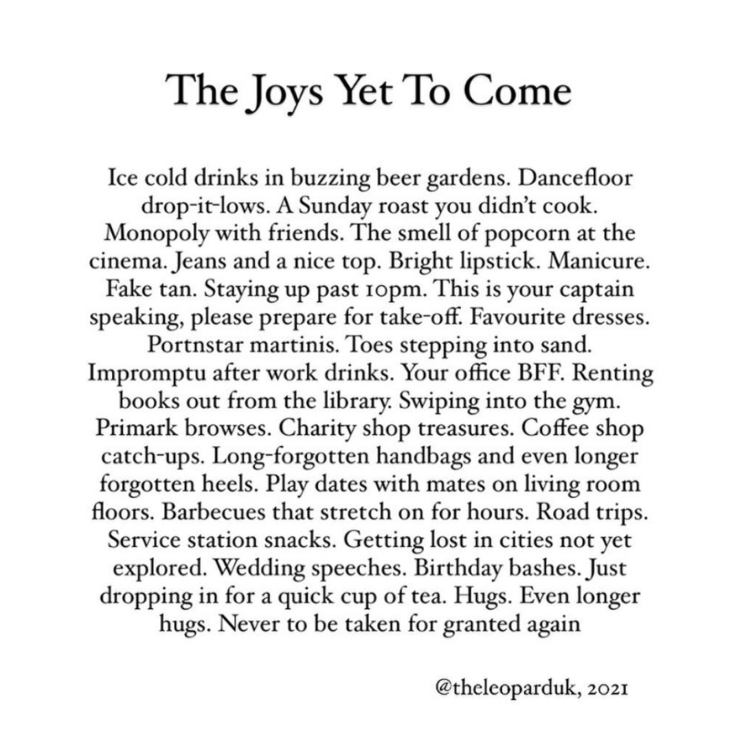 OurHourOff's tweet image. Things to look forward to 🙌  So lovely to focus on the things that we miss and remembering that we WILL be able to do them all again 💪

What's on your list?

#lockdown #selfcare #positivity #OurHourOff