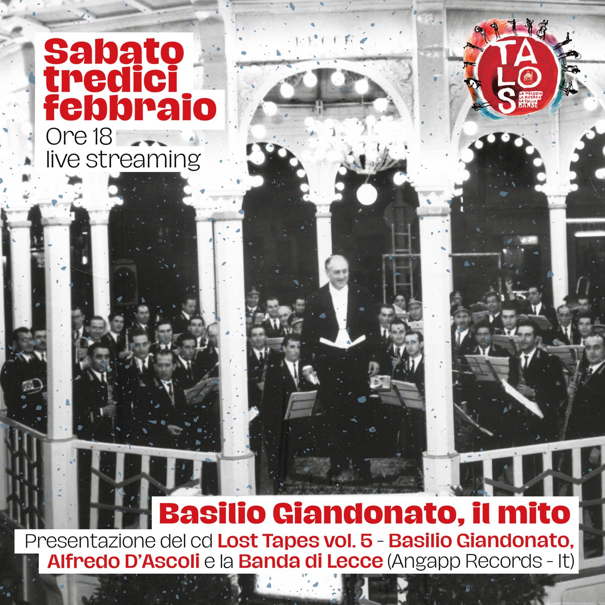 📣 Sabato 13 alle 18 live streaming della presentazione di "Basilio Giandonato, Alfredo D’Ascoli e la Banda di Lecce", quinto volume della collana "Lost Tapes", curata dal musicista e ricercatore Livio Minafra per l'etichetta Angapp Records. 👇
bit.ly/Live_Basilio_G…