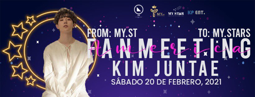 Fanmeeting 20- 02- 2021 

JunTae está emocionado de conocer a todas sus fans alrededor del mundo, en especial sus fans mexicanas. 

#KPLovers, #kpop, #StudioPAV, #Greatguys, #Juntae, #MY_ST, #OhSaeBom, #SBEntertainment, #OTTEntertainment, #Mystars, #MystarsEntertainmet, #Graces