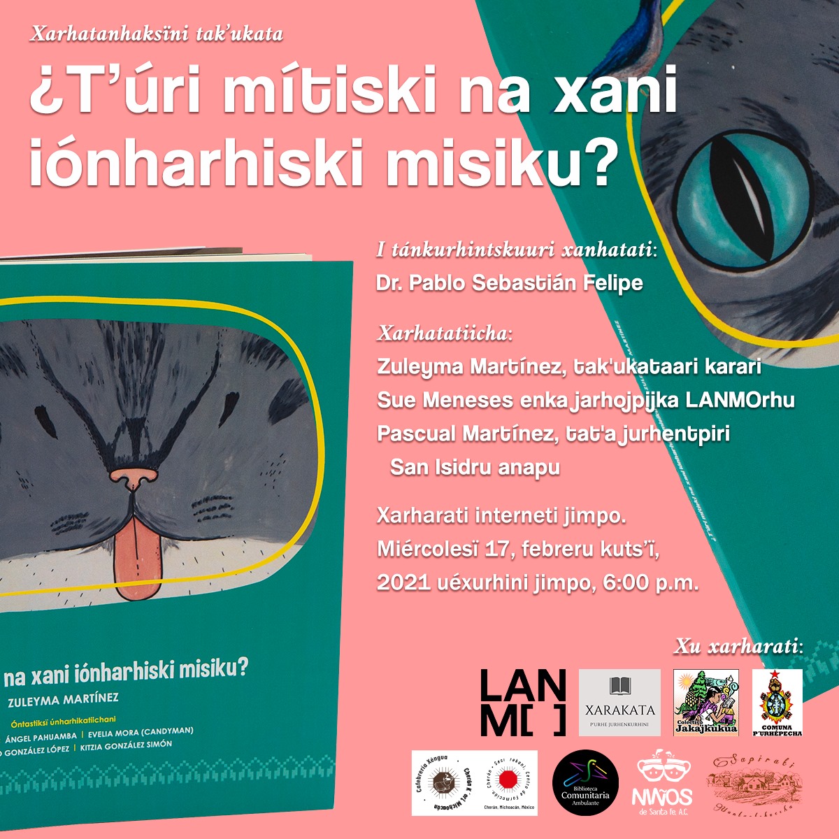 aledelatorre_'s tweet photo. Presentación del libro “¿T’úri mítiski na xani iónharhiski misiku?” de Zuleyma Martínez, ilustrado por diferentes artistas: 17 de Febrero 18:00 en la página del Laboratorio Nacional de Materiales Orales (LANMO) https://t.co/alVakmQmbQ
#libroilustrado #ilustracion #libros #lanmo https://t.co/MxInzpywSB