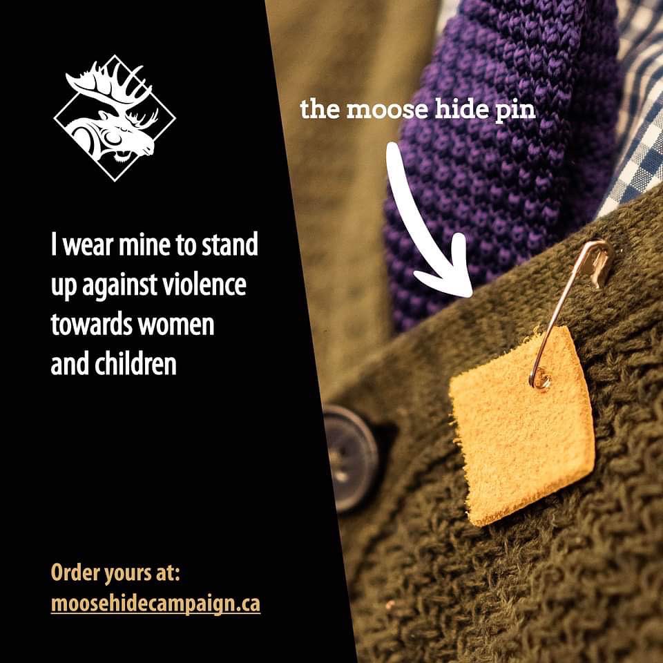 Today is #MooseHideCampaignDay Indigneous & non-indigenous people are standing up for violence towards women & children. Wearing the moose hide signifies your commitment to honour, respect & protect women & children and to work together with men & boys to end violence. 1/2