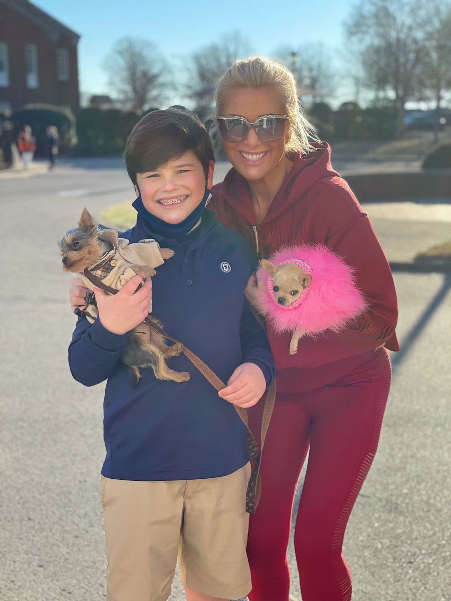 The pups and I wish we were freezing outside the school, watching Dylan speak six feet away from everyone but still at school! #byebyerona #sodonewithyou