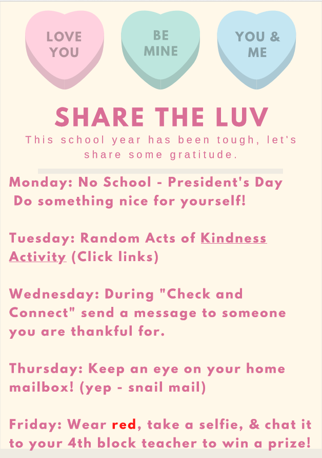 BostromHS's tweet photo. Join Bostrom HS next week in Sharing the Luv #bostrombulldogs #thisiswhoweare #gratitude https://t.co/NF8yrg4LqE