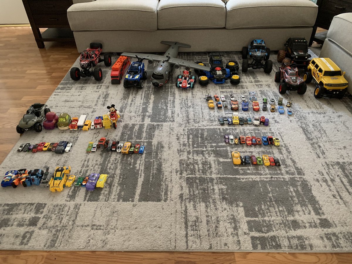 100 days of school represented with vehicles